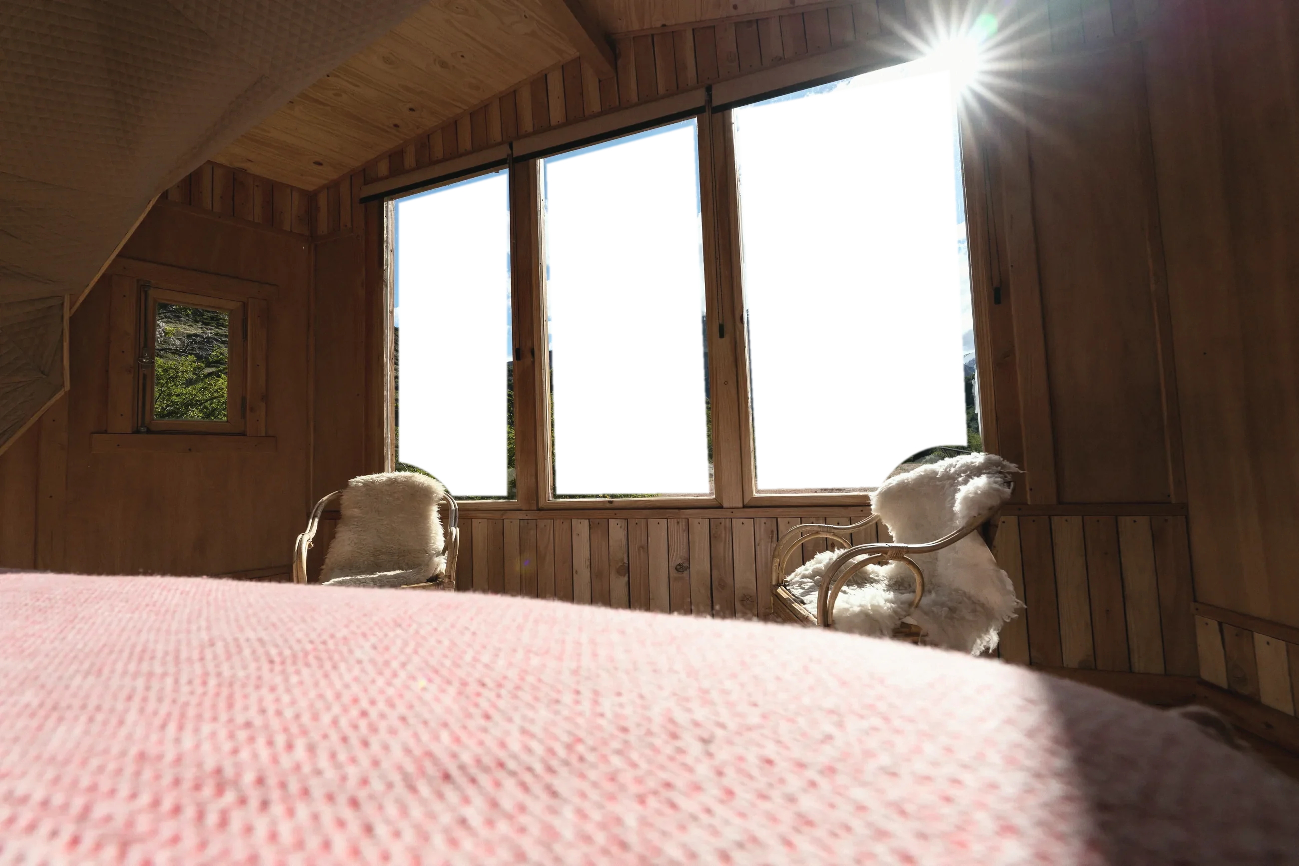 From the bed in the dome, the great window and Fitz Roy